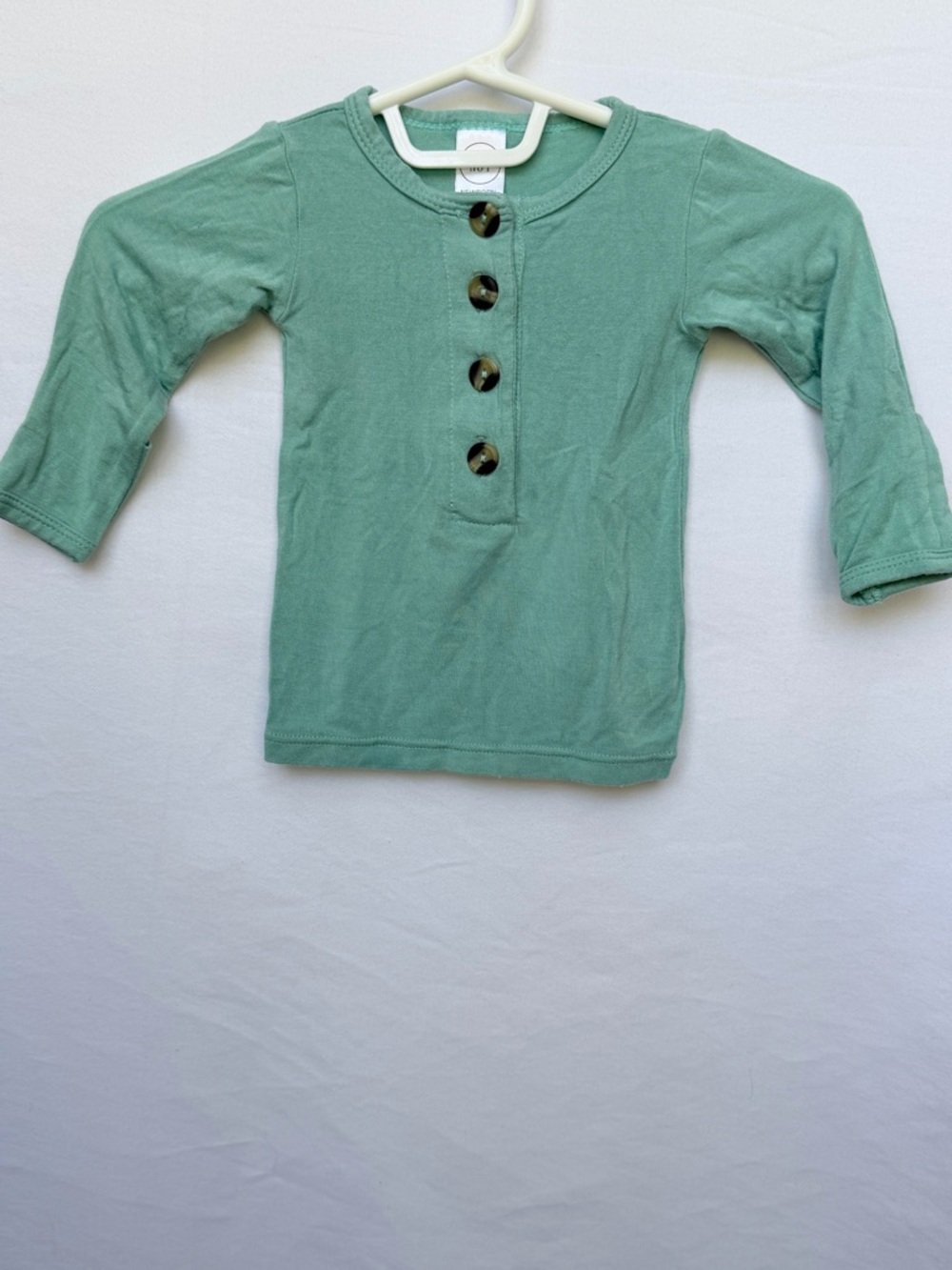 Lou Lou & Company Sage Green Long Sleeve Henley Top